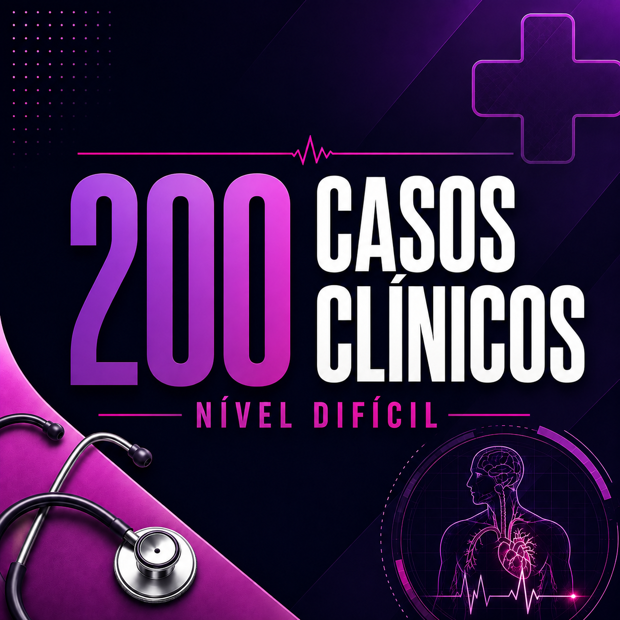 Capa do material 200 Casos Clínicos — Nível Difícil